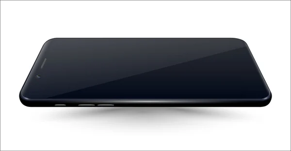 Schwarze Smartphone-Attrappe isoliert auf weißem Hintergrund. Vektorillustration. — Stockvektor