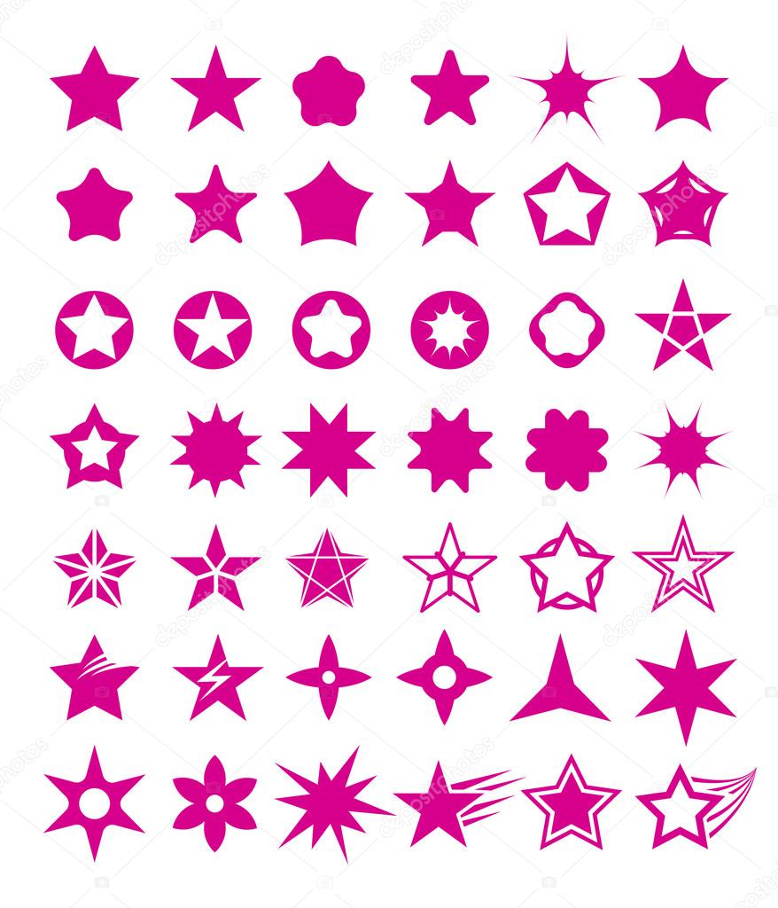 Star shape set. Vector illustration.