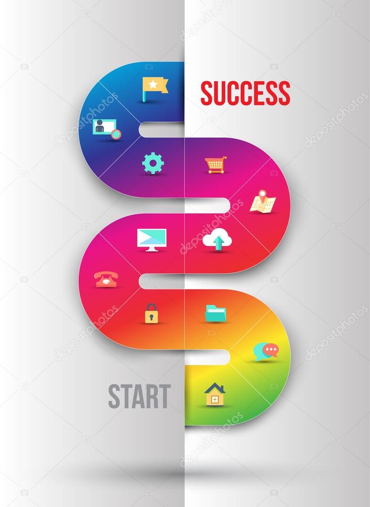 Abstract business info graphics template with icons.