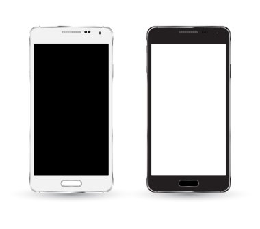 yeni smartphone mockup beyaz zemin üzerine.