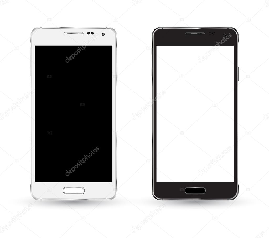 New smartphone mockup on white background.