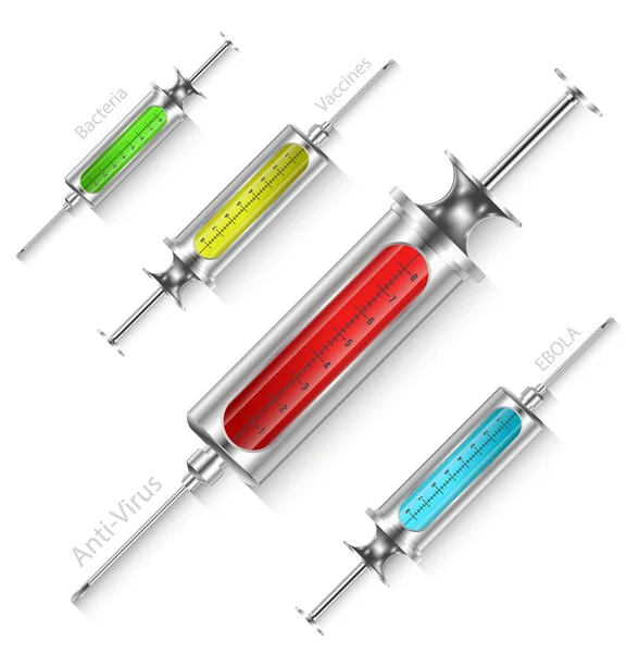 Medical syringe 3D. vector illustration. — Stock Vector