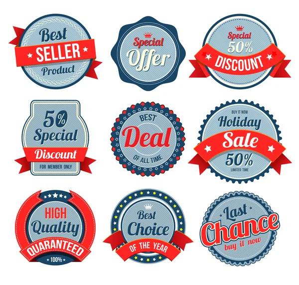 Set of retro vintage banner, badges and labels. — Stock Vector