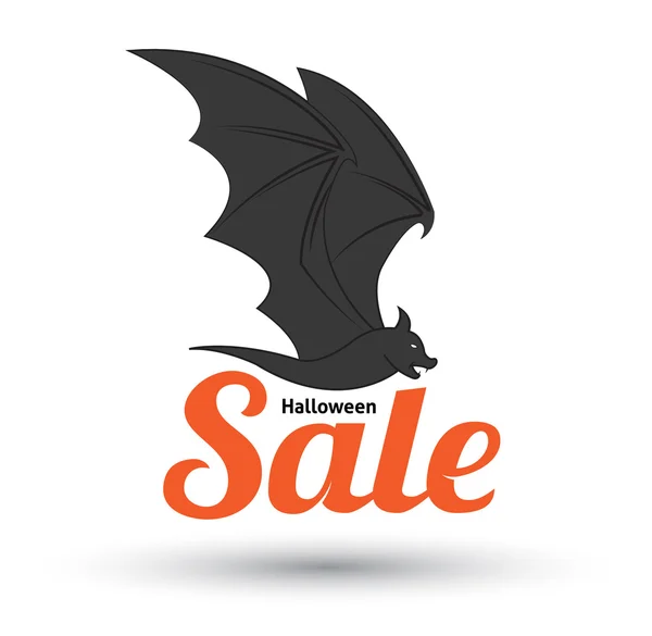 Sprzedaż tekst z bat dla halloween sprzedaż promocji produktu. — Wektor stockowy