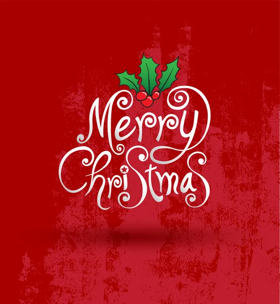 Merry christmas and happy new year greeting card lettering element. — Stock Vector