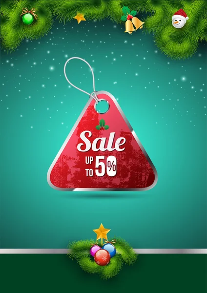 Prodej značek na vánoční pozadí. — Stockový vektor