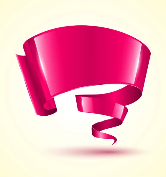 Nastro rosa banner twist . — Vettoriale Stock