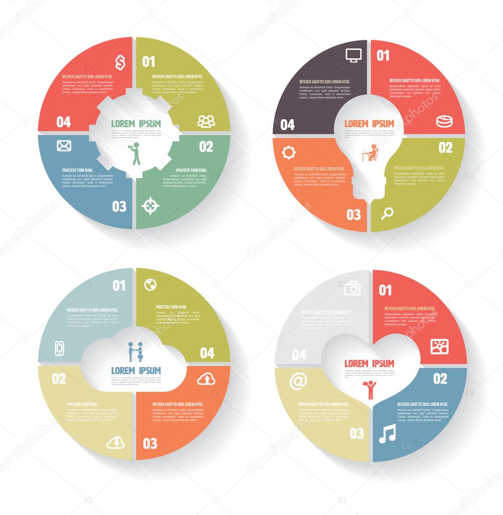 Vector circle infographic set.