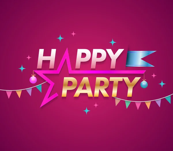 Plantilla de diseño Happy Party con estrella . — Vector de stock