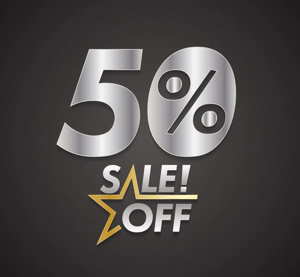 Fifty percent sale off with star. — Stock Vector