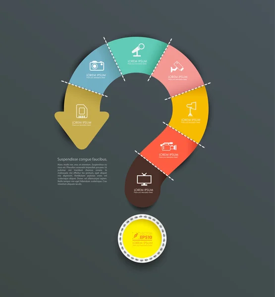 Vektör soru işareti ok simgeleri ile.