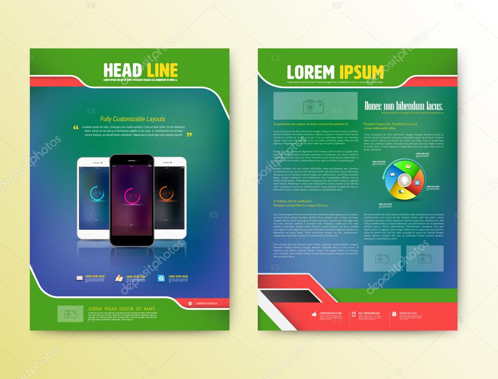 Designe template for leaflet, brochure, cover, magazine.