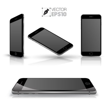 Gerçekçi akıllı telefonlar set vektör.