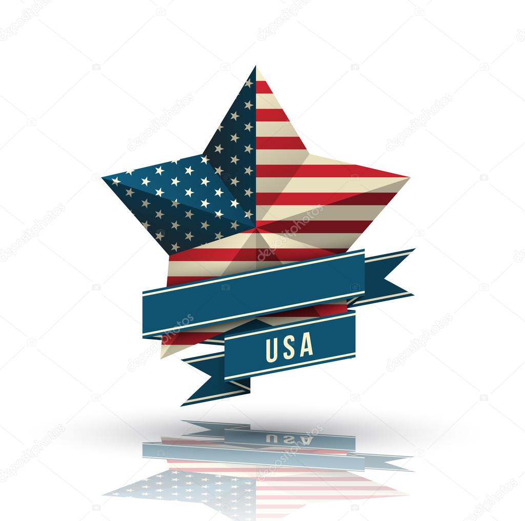 USA star in national flag.