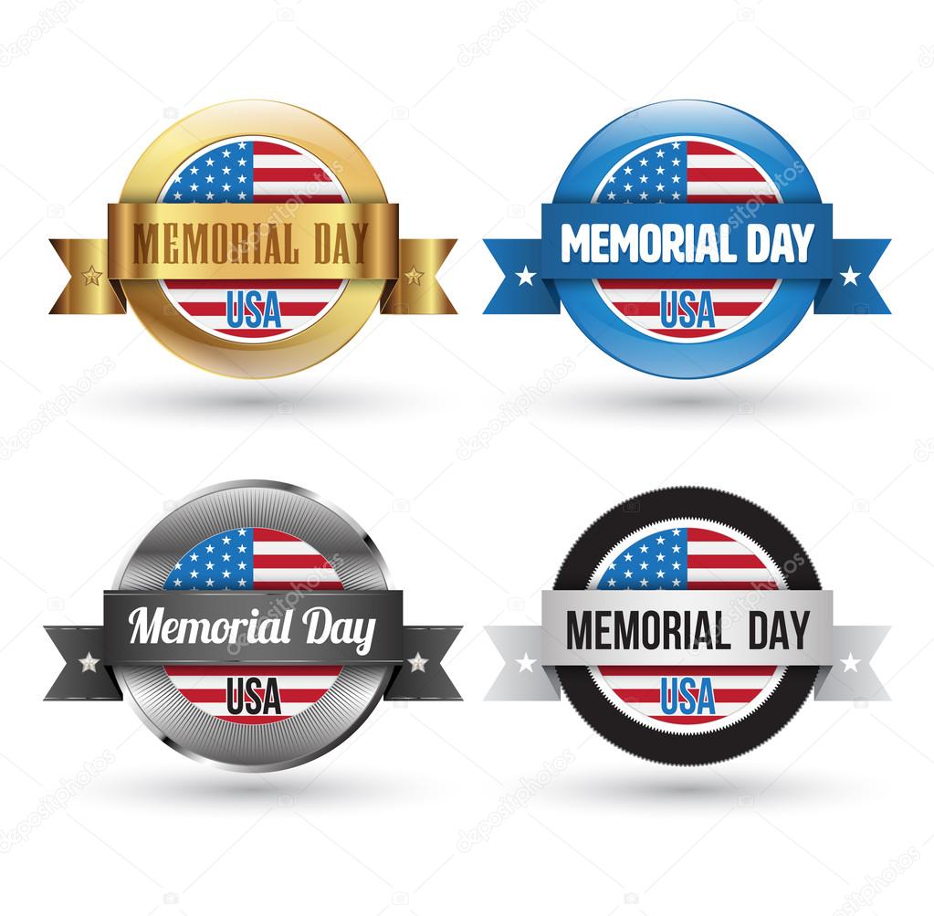 Memorial day badges set.