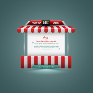 Vector illustration of a stall. Can use for promotion sale.