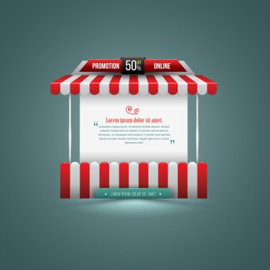Vector illustration of a stall. Can use for promotion sale. clipart