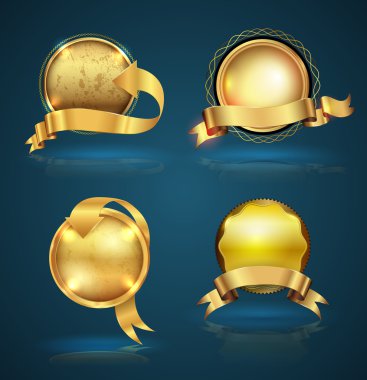 Gold badge ribbon set.
