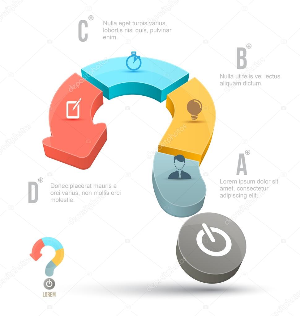 Vector Question mark business concepts with icons.