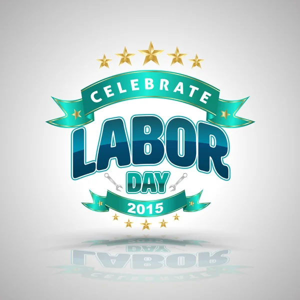 Célébrez l'insigne de la journée du travail . — Image vectorielle