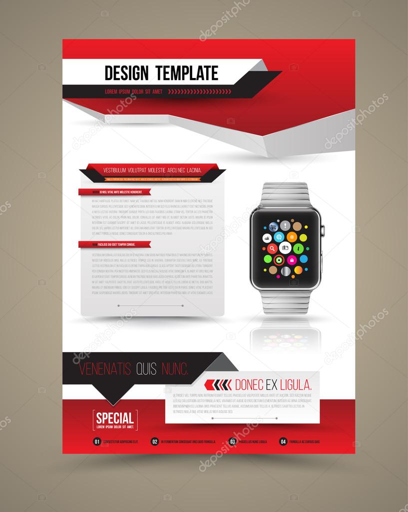 Abstract design vector template layout with smart watch