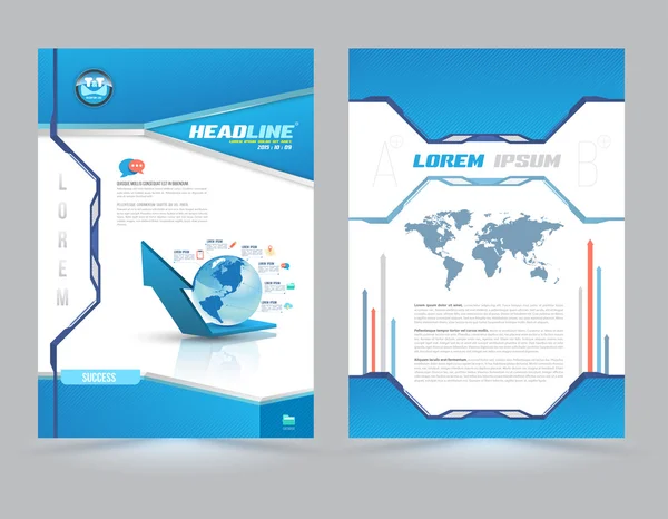 Cover page layout template technology style. — Stockový vektor