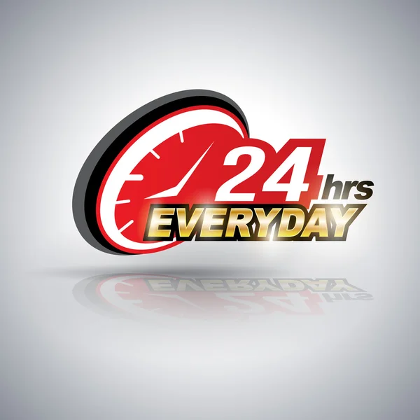 Twenty four hour everyday. — 图库矢量图片