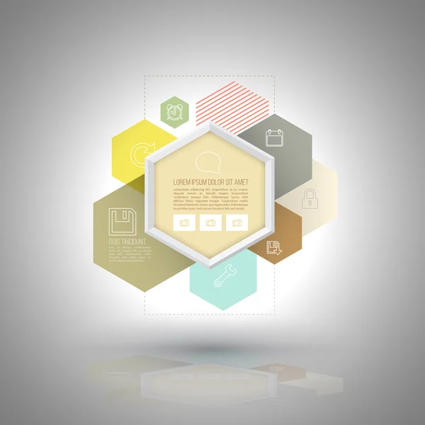 Vector hexagons group use for business diagram — ストックベクタ