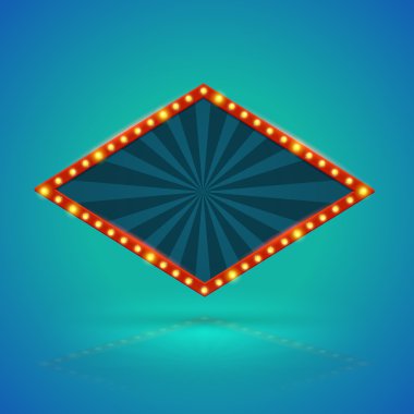 Rhombohedron retro banner.