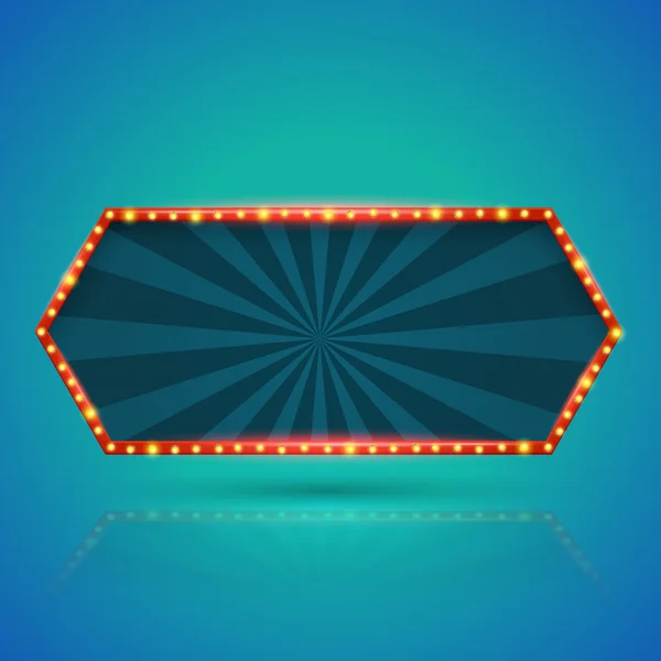 Bannière hexagonale rétro abstraite avec ampoules sur le contour . — Image vectorielle
