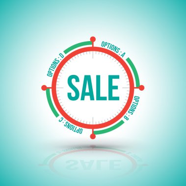 Daire satış afiş saat stili seçenekleri ile.