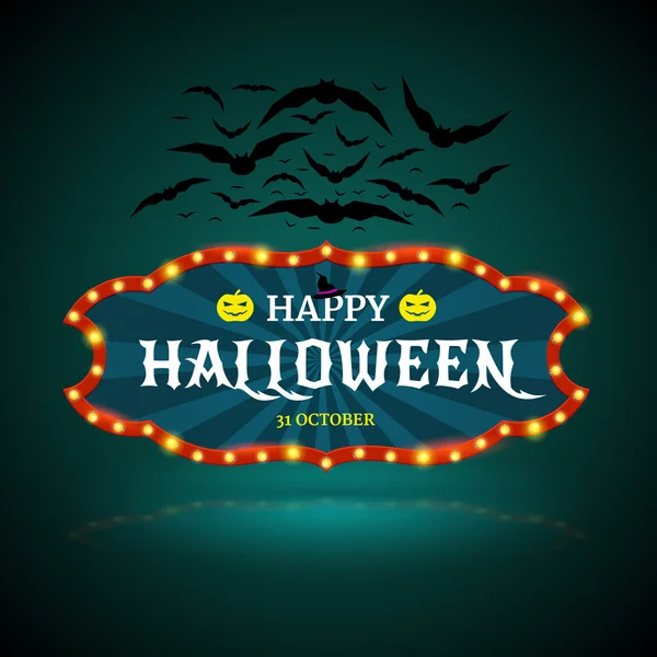 Happy Halloween banner with bat. — Stock Vector