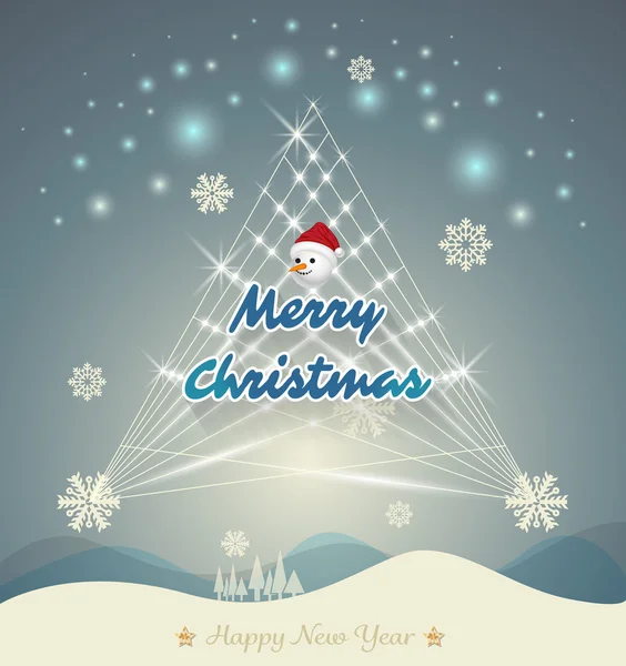 Merry christmas and happy new year card. — Stock Vector