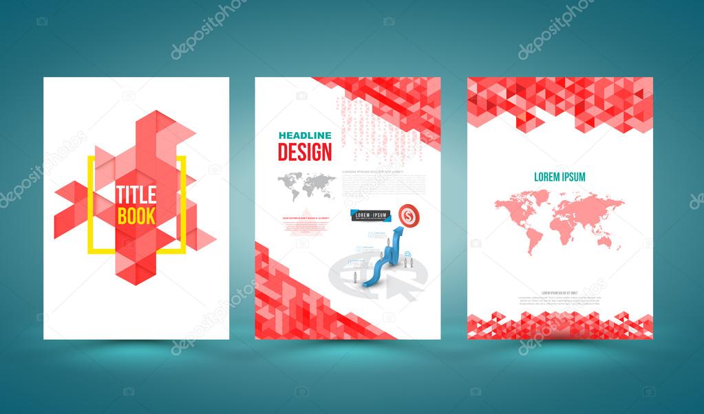 Vector brochure cover triangles style.