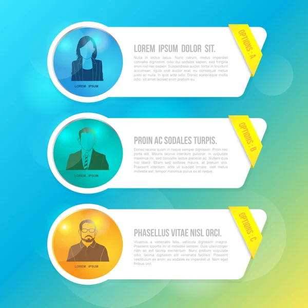 Modern minimal banner options elements for business infographics. — Stock Vector