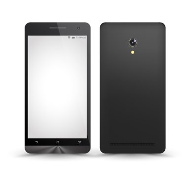 Yeni gerçekçi akıllı telefonlar örnekler ön ve arka