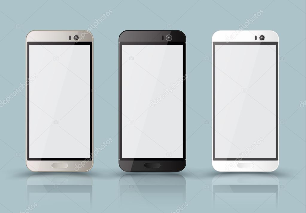 New realistic mobile phone smartphone collection mockups