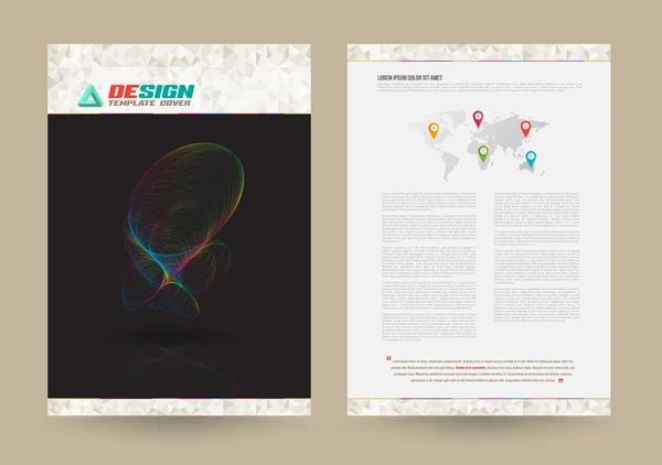 Brochure vettoriale Flyer design Layout template line style — Vettoriale Stock