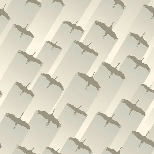Nahtlose abstrakte Hintergrund Herde von Kranichen. — Stockvektor