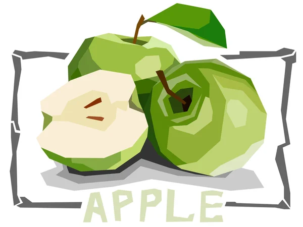 Vector ilustración simple de manzanas verdes fruta . — Vector de stock