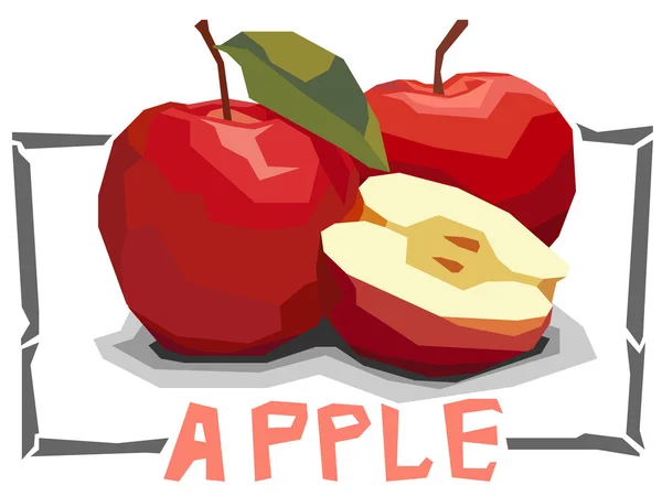 Vector ilustración simple de frutas manzanas rojas . — Vector de stock