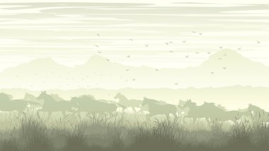Manzara yatay Illustration at sürüsü ile.