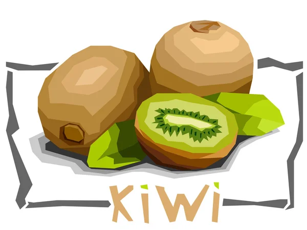 Illustration vectorielle simple du kiwi aux fruits . — Image vectorielle