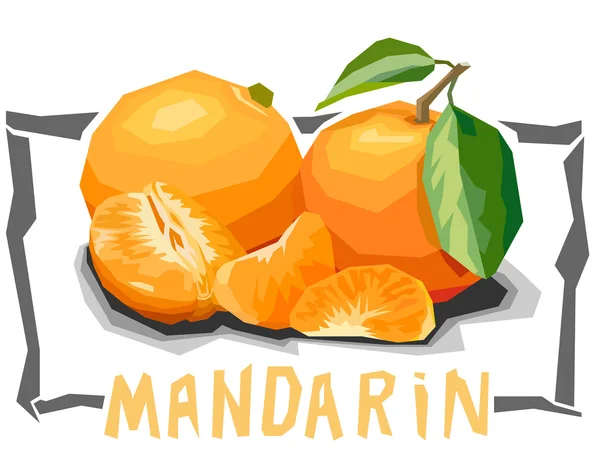 Prosta ilustracja wektorowa owoców mandarynki. — Wektor stockowy