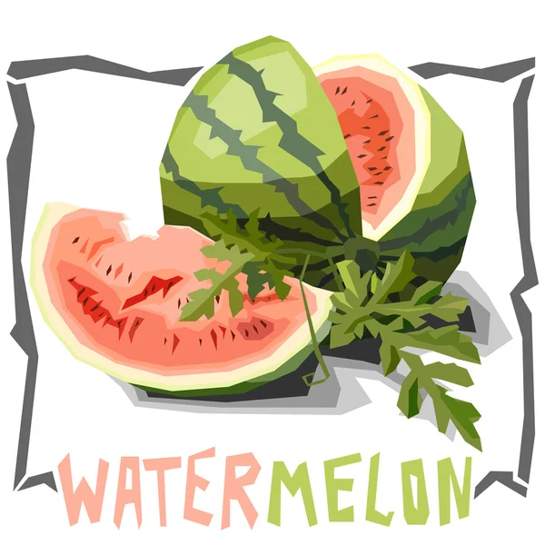 De eenvoudige vectorillustratie van watermeloen. — Stockvector