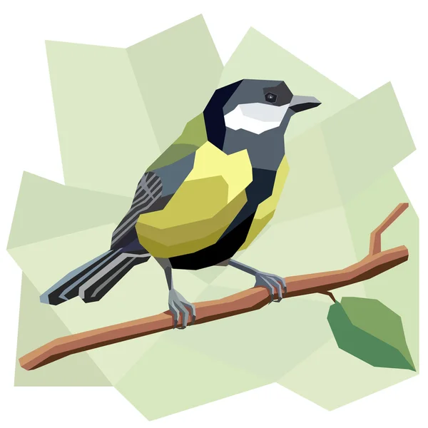 Vector simple illustration of great tit bird. — Διανυσματικό Αρχείο