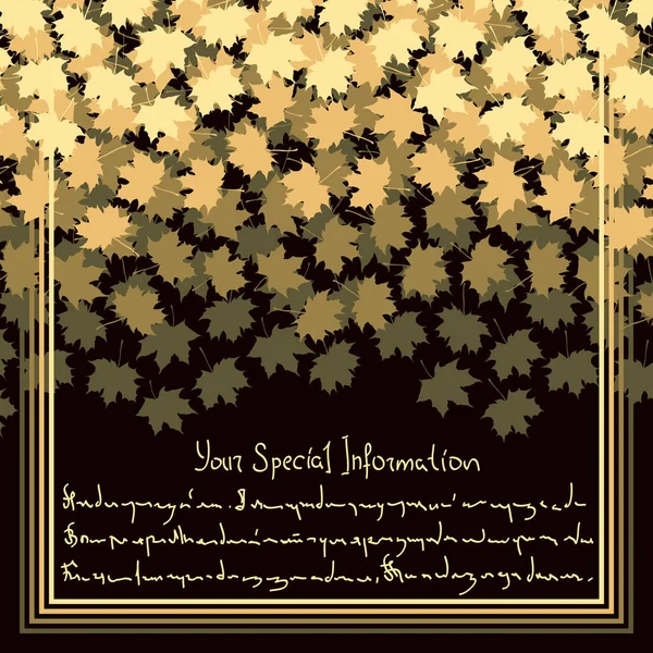 Square Framed Card Illustration Yellow Maple Leaves Place Text Stock Illustration