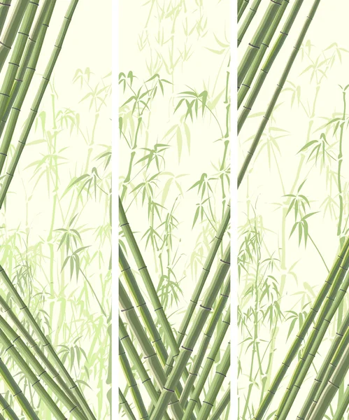 Set de banner vertical con muchos bambúes . — Archivo Imágenes Vectoriales