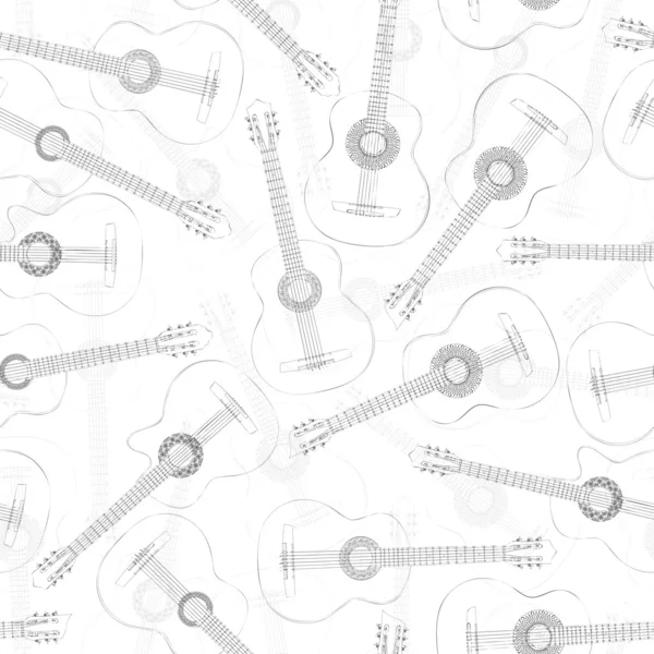 无缝的西方、 爵士乐、 弗拉门戈、 声学吉他，背景 (dr — 图库矢量图片