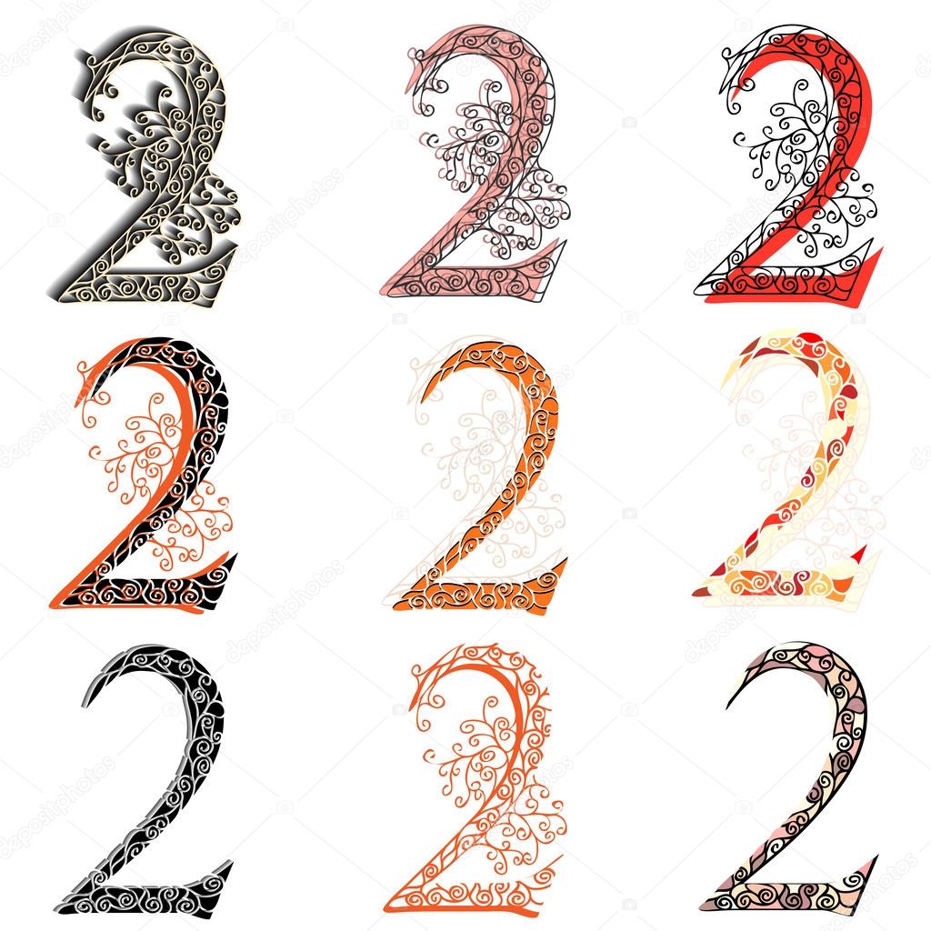 Various combination numeric figures 2.